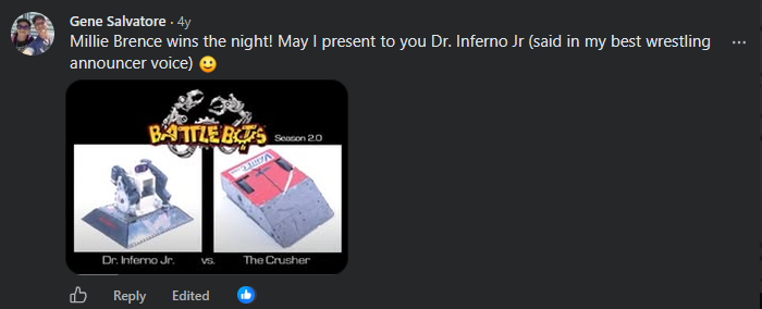 Dr. Inferno Jr. Robot Combat Champion