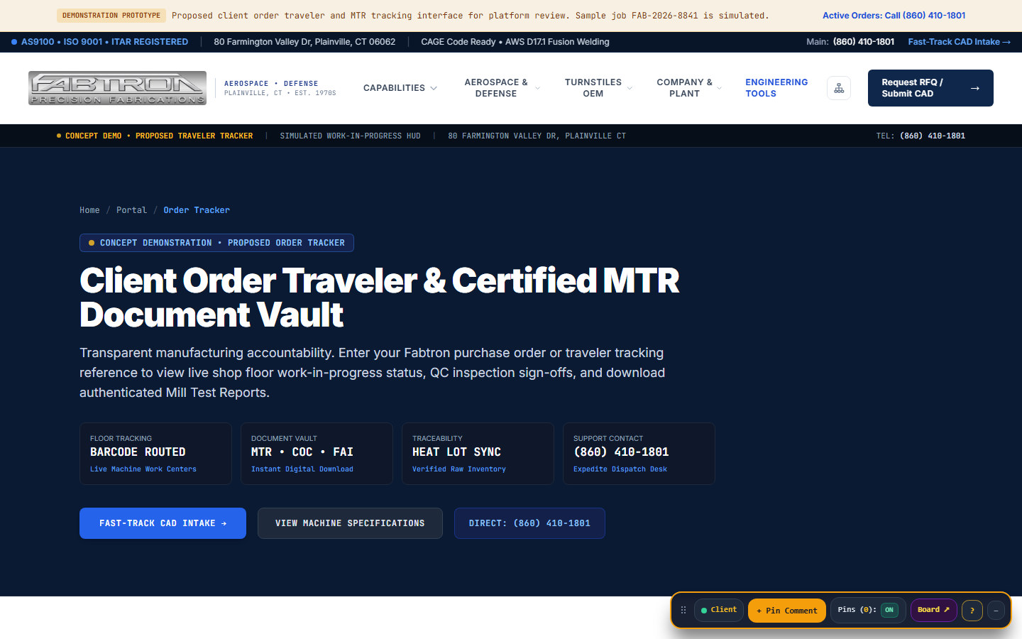 Barcode-Routed Client Order Traveler & Certified MTR Document Vault
