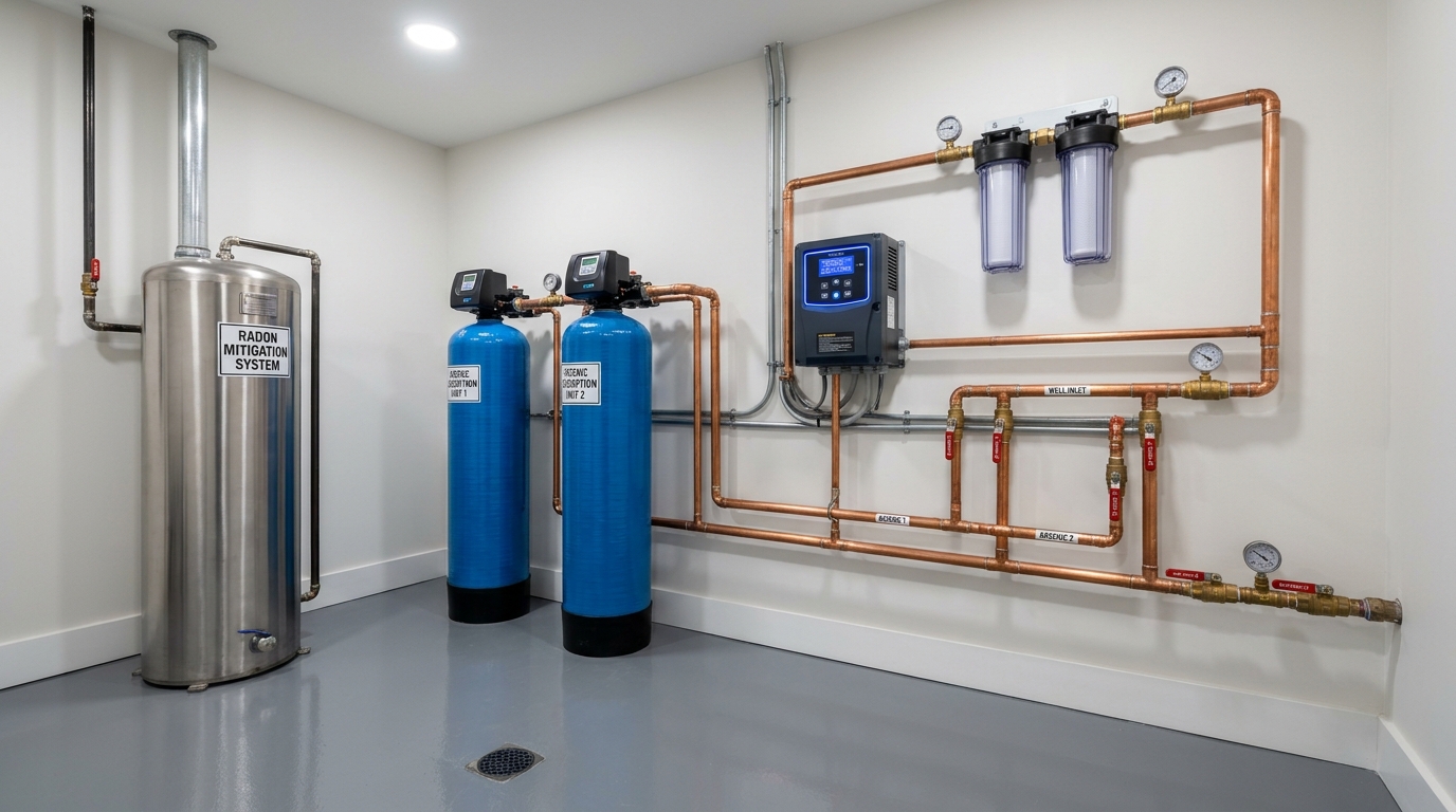 Radon Aeration & Metsorb Arsenic POE Filtration Manifold